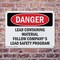 Signmission Lead Containing Material Safety Program Danger Sign, Plastic, 14in W x 10in L, 2PK OS-2PACK-DS-P-1014-L-1070 - alternate 8